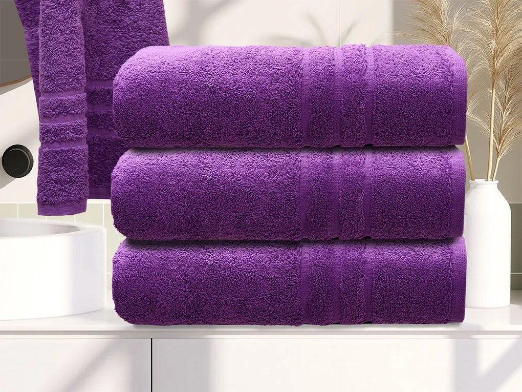 Ręcznik kąpielowy Comfort Maxi 100x180 cm fioletowy, 100% bawełna