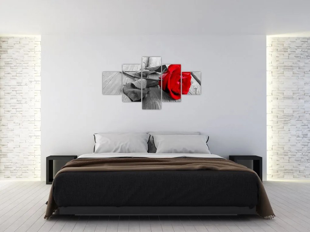 Obraz czerwonej róży (125x70 cm)