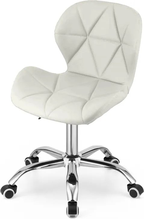 Białe krzesło biurowe AVOLA VELVET