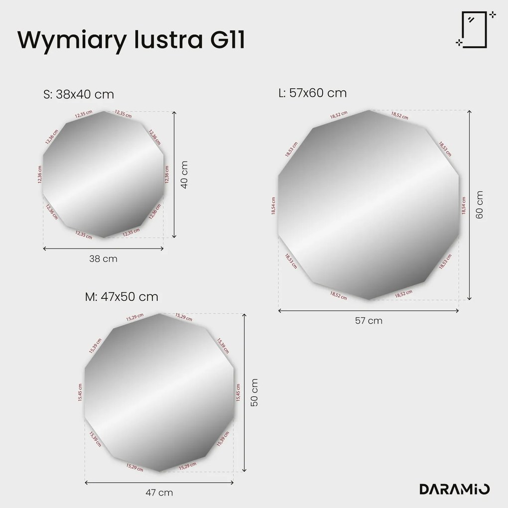 Geometryczne lustro łazienkowe LED G11