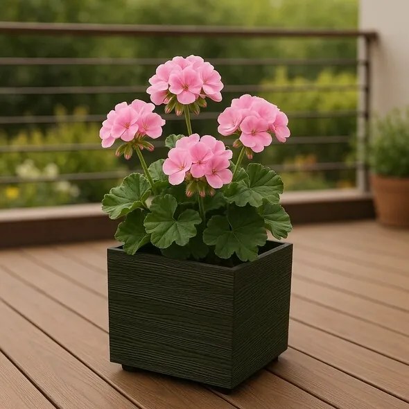 Doniczka MADERA SQUARE ECO WOOD 38,5 cm, ciemnobrązowy, L