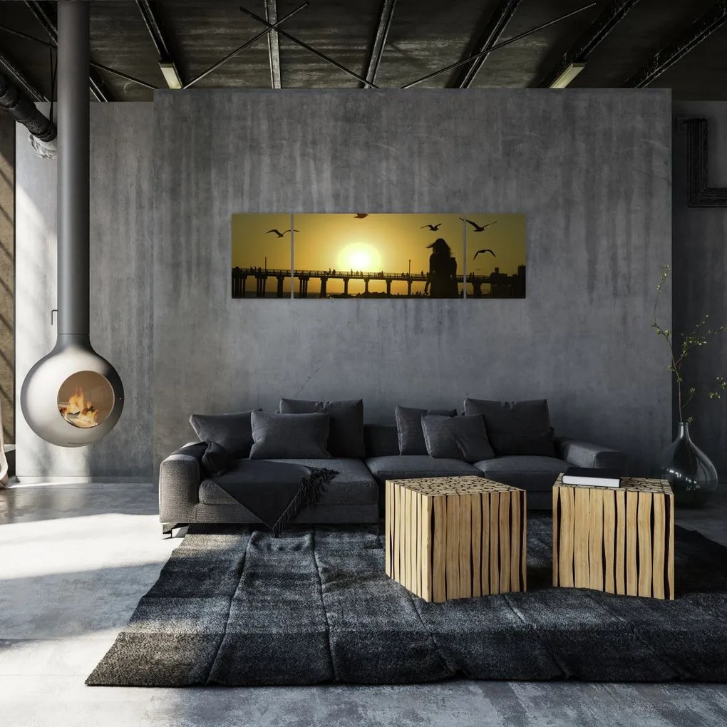 Obraz - Spacer po plaży (170x50 cm)