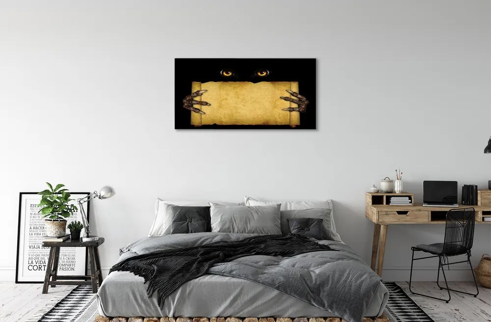 Obraz canvas na ścianę Oczy i Palce na Kartce