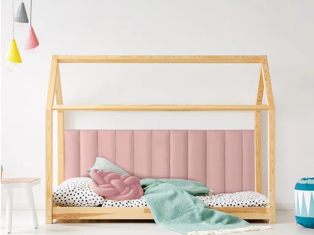 Tapicerowany panel ścienny FRAME KRONOS 15x90 cm Kolor: Jasnoróżowy