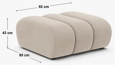 Puf czarny szenil 92x95x43 Lupine od Micadoni