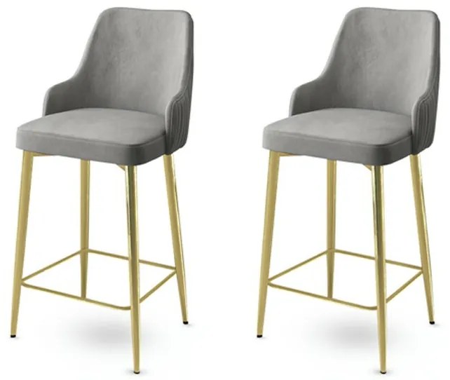 Zestaw krzeseł barowych Enox Grey and Gold, 2 szt.