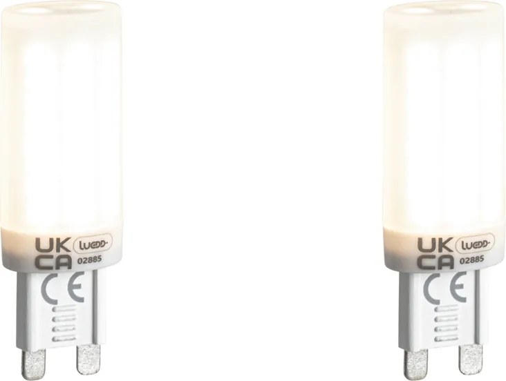Zestaw 2 żarówek LED G9 z 3-stopniowym ściemnianiem, opalowe, 4,5 W, 500 lm, 4000 K