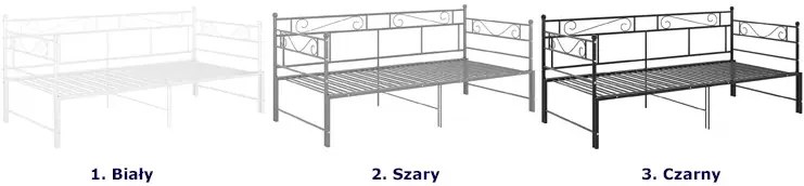 Szare metalowe łóżko rozkładane 90x200 cm Idio