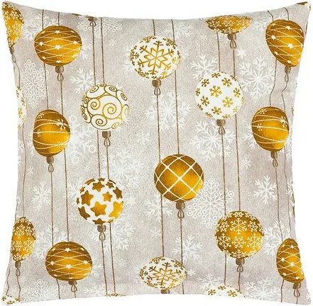 Bellatex Poszewka na poduszkę Bombka złoty, szary, 45 x 45 cm