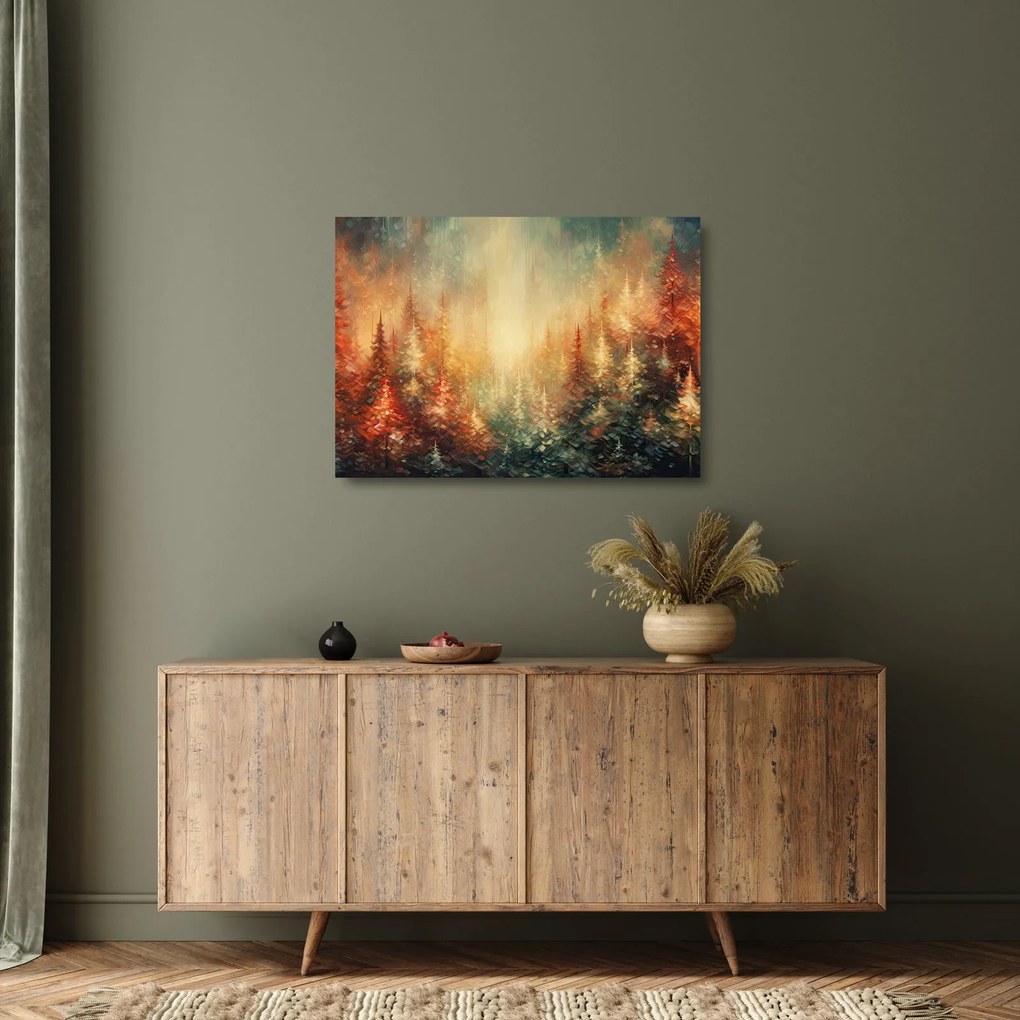 Obraz na szkle - Malowanie lasów (70x50 cm)