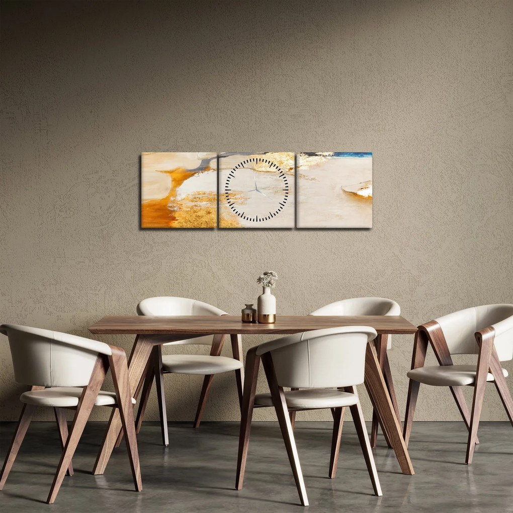 Obraz - Abstrakcja (z zegarem) (90x30 cm)