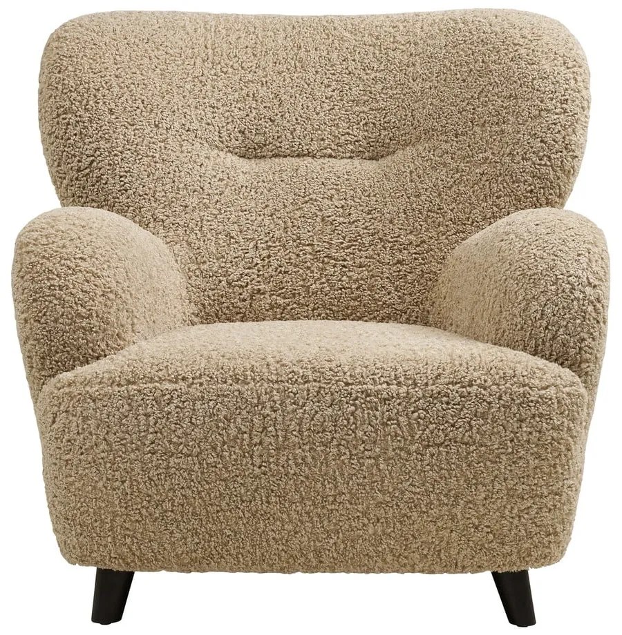 Jasnobrązowy fotel z materiału bouclé Lunaro – House Nordic