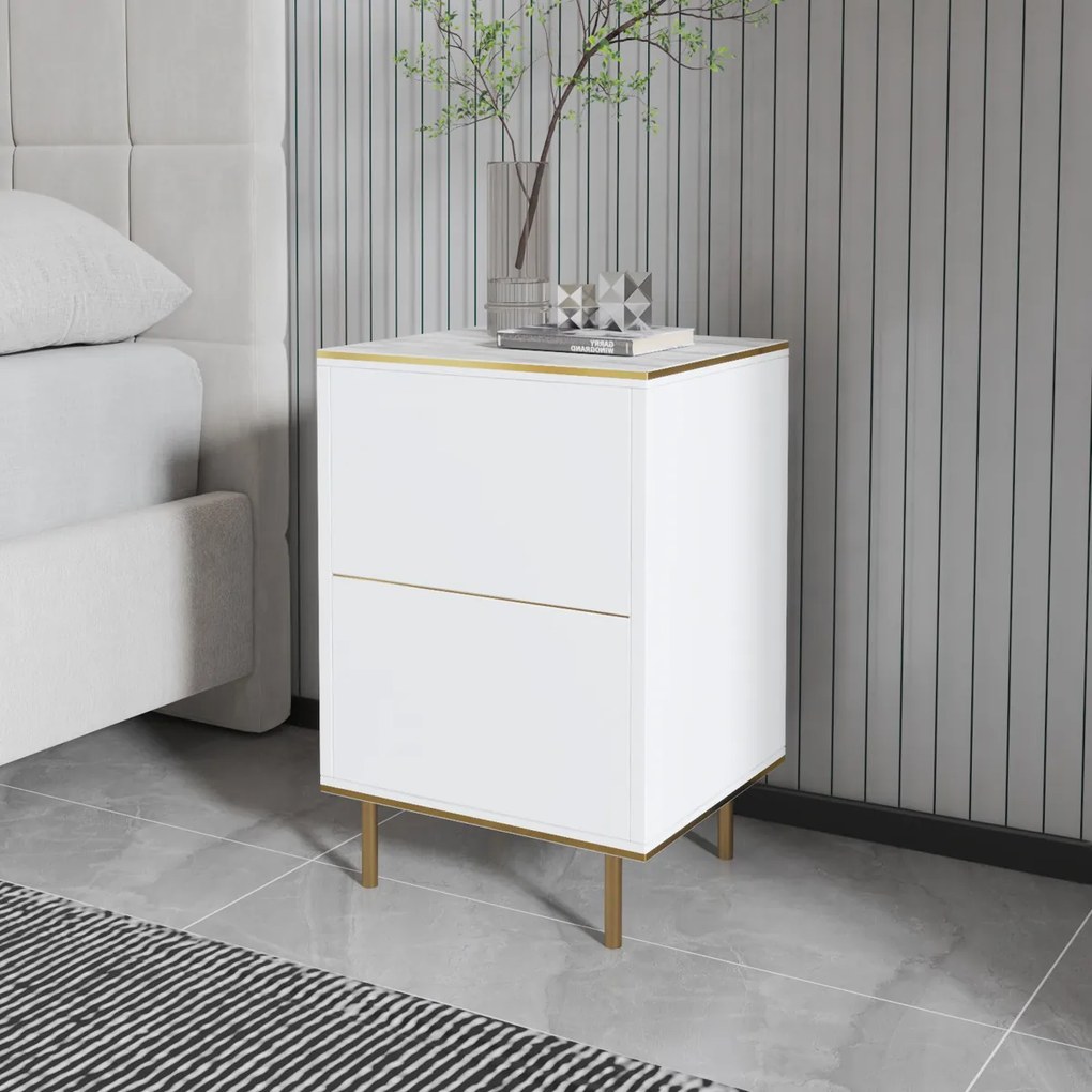 Stolik nocny Imaj Marble White