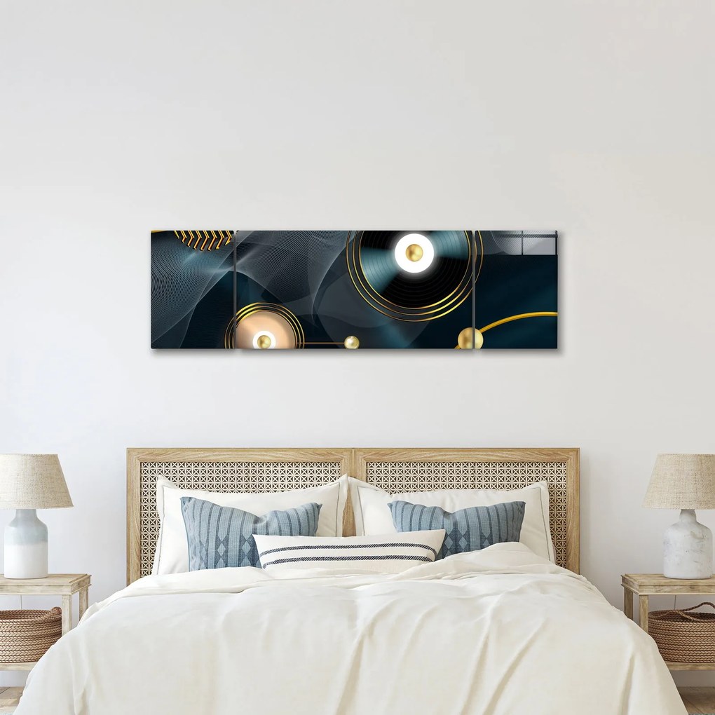 Obraz - Złote kółka (170x50 cm)