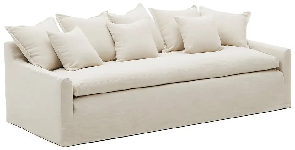 Beżowa lniana sofa 230 cm Zenira – Kave Home