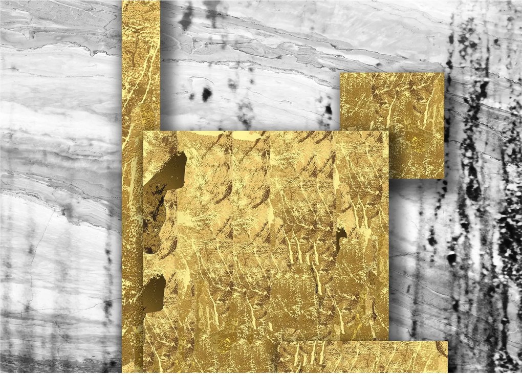 Obraz - Złote kwadraty N⁰1 (70x50 cm)