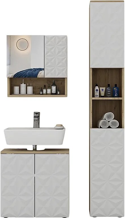 Zestaw mebli łazienkowych biały 60x30x57 edge