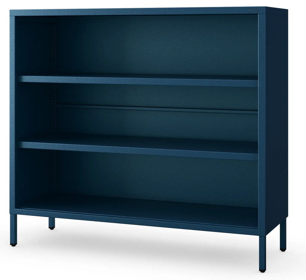 Niski regał metalowy granatowy Modern LUCA, 1000 x 900 x 350 mm