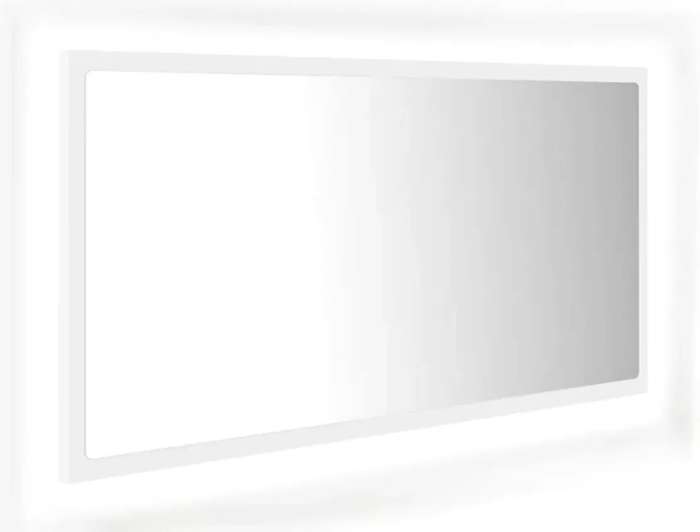 Prostokątne wiszące lustro białe LED K7-G85
