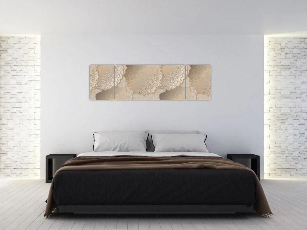 Obraz - Mandale w złotych odcieniach (170x50 cm)