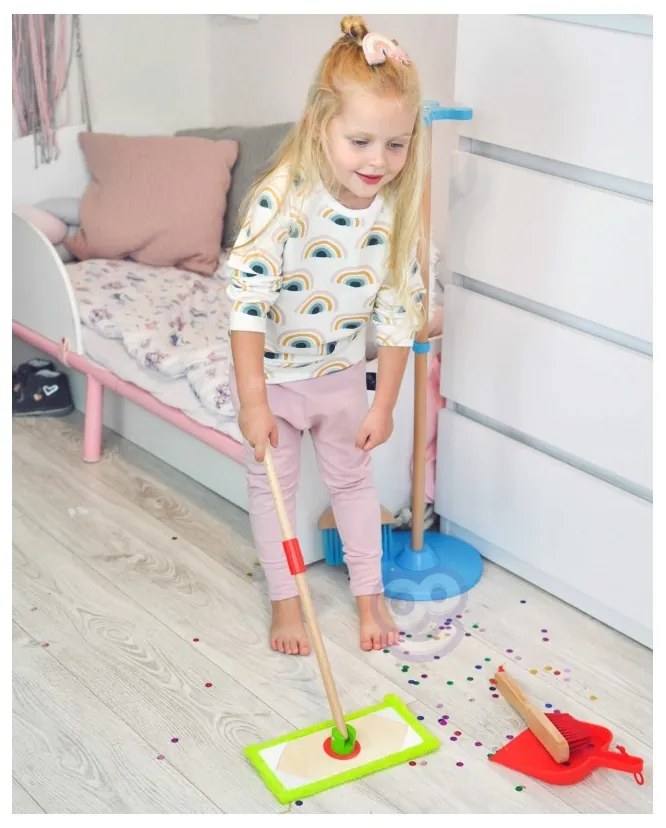 Tooky toy drewniany zestaw do sprzątania dla dzieci 6 el.