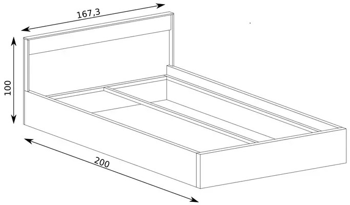 Podwójne łóżko 160x200 hikora naturalna B4-C15