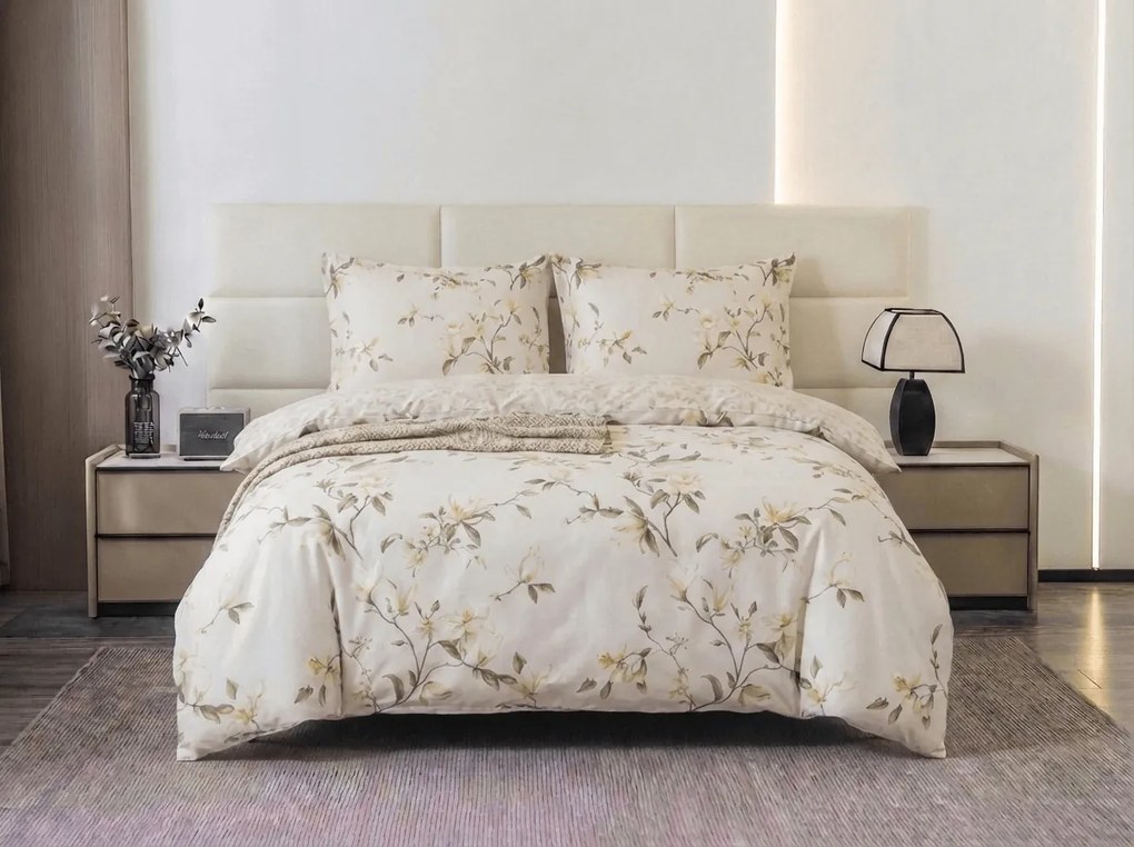 PrzytulneMieszkanie.pl PrzytulneMieszkanie.pl Pościel z mikrofibry LUNAVA kremowa Rozmiar pościeli: 70 x 90 cm | 140 x 200 cm