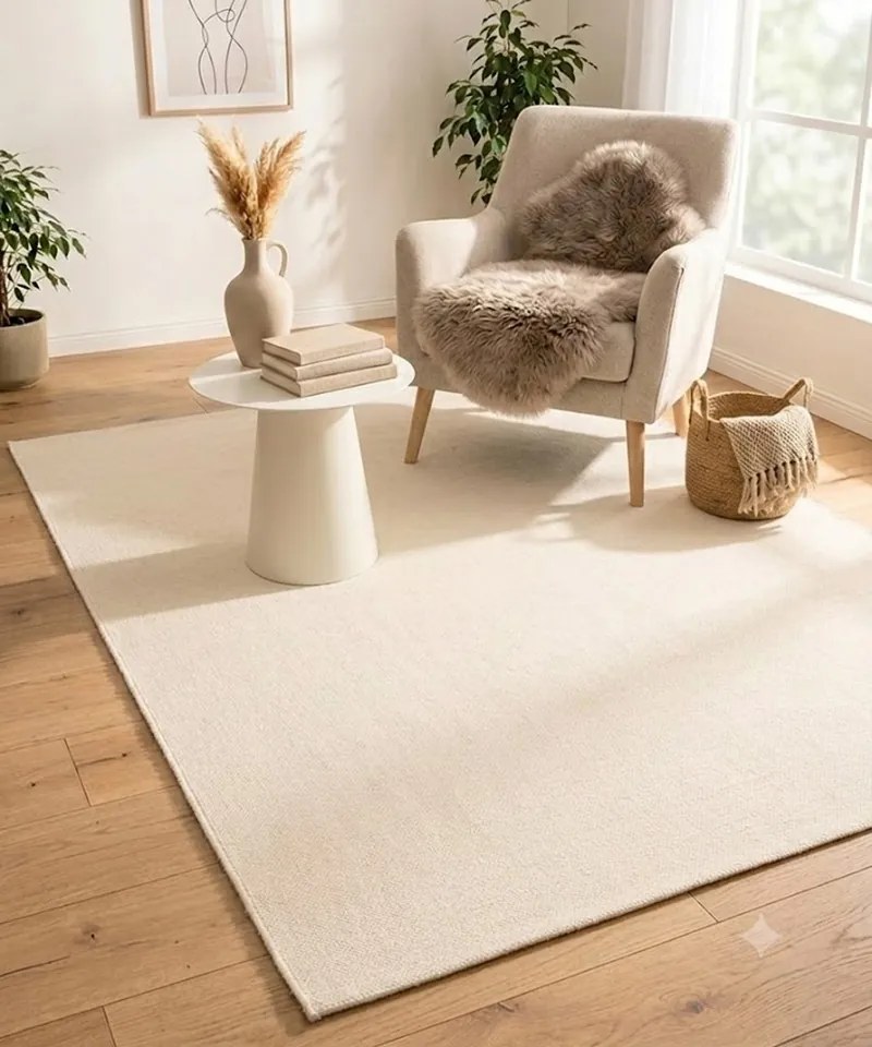 Dywan 100 % bawełna Zaran Organic Ecru 120 cm x 170 cm