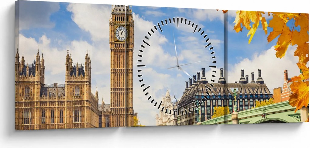 Obraz - Big Ben, Londyn (z zegarem) (90x30 cm)