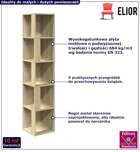 Narożny Regał Słupek Dąb Sonoma N9-M13