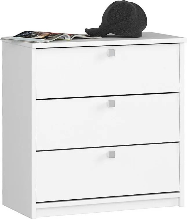 Szafka na buty AKORD MINI Biała 60 cm 3 drzwi kolor Biały mat 3 półki 60x31x62 cm