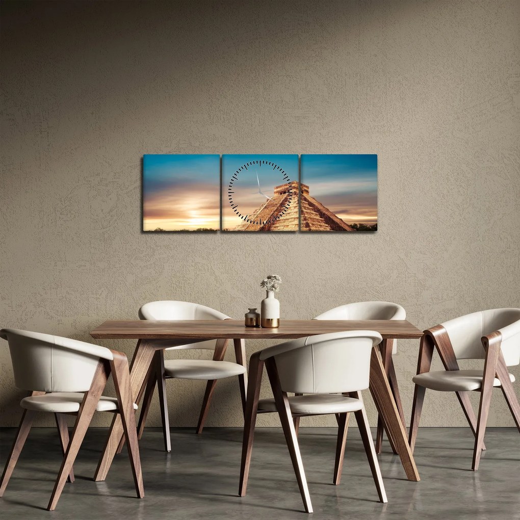 Obraz słynnego pomnika Majów (z zegarem) (90x30 cm)