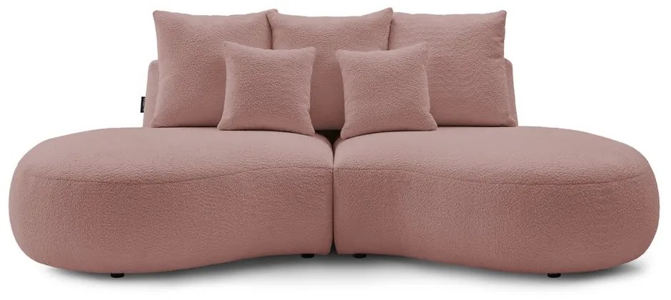 Różowa sofa z materiału bouclé 260 cm Saint-Germain – Bobochic Paris