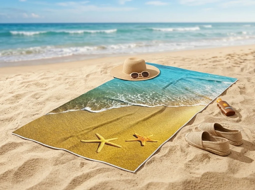 Szybkoschnący XL ręcznik plażowy SOLMARE kolorowy 100 x 180 cm, 100% mikrofibra