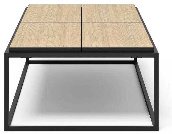 Czarny stolik z blatem w dekorze dębu 75x120 cm Douro – TemaHome