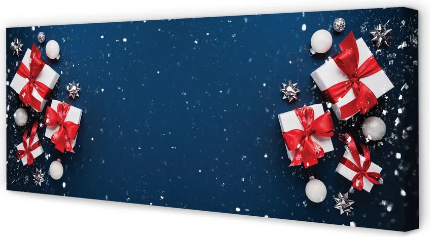 Zdjęcie na płótnie Prezenty, Bombki i Śnieg