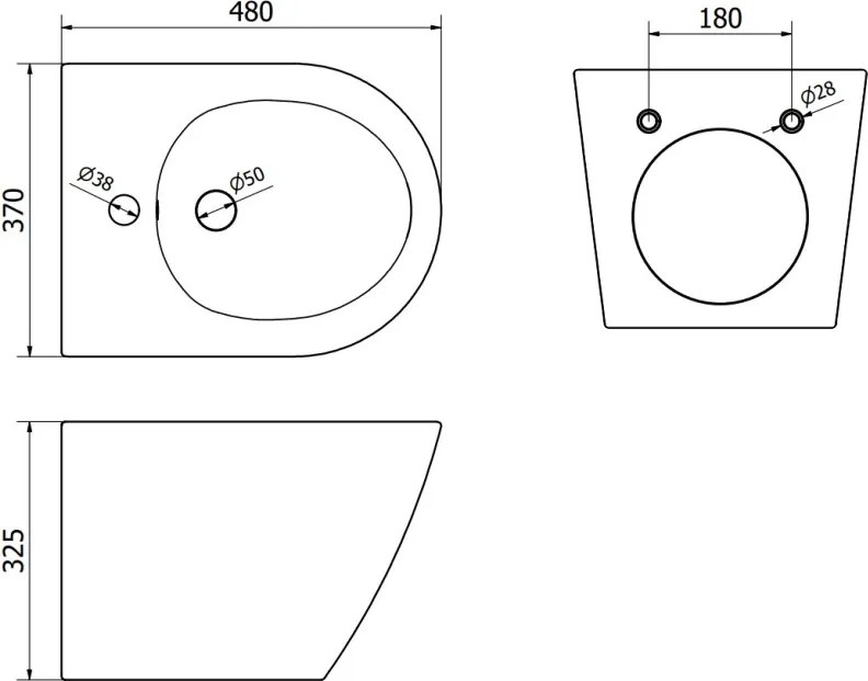 Mexen Lena bidet wiszący, czarny mat/złoty wzór łuski - 35224878