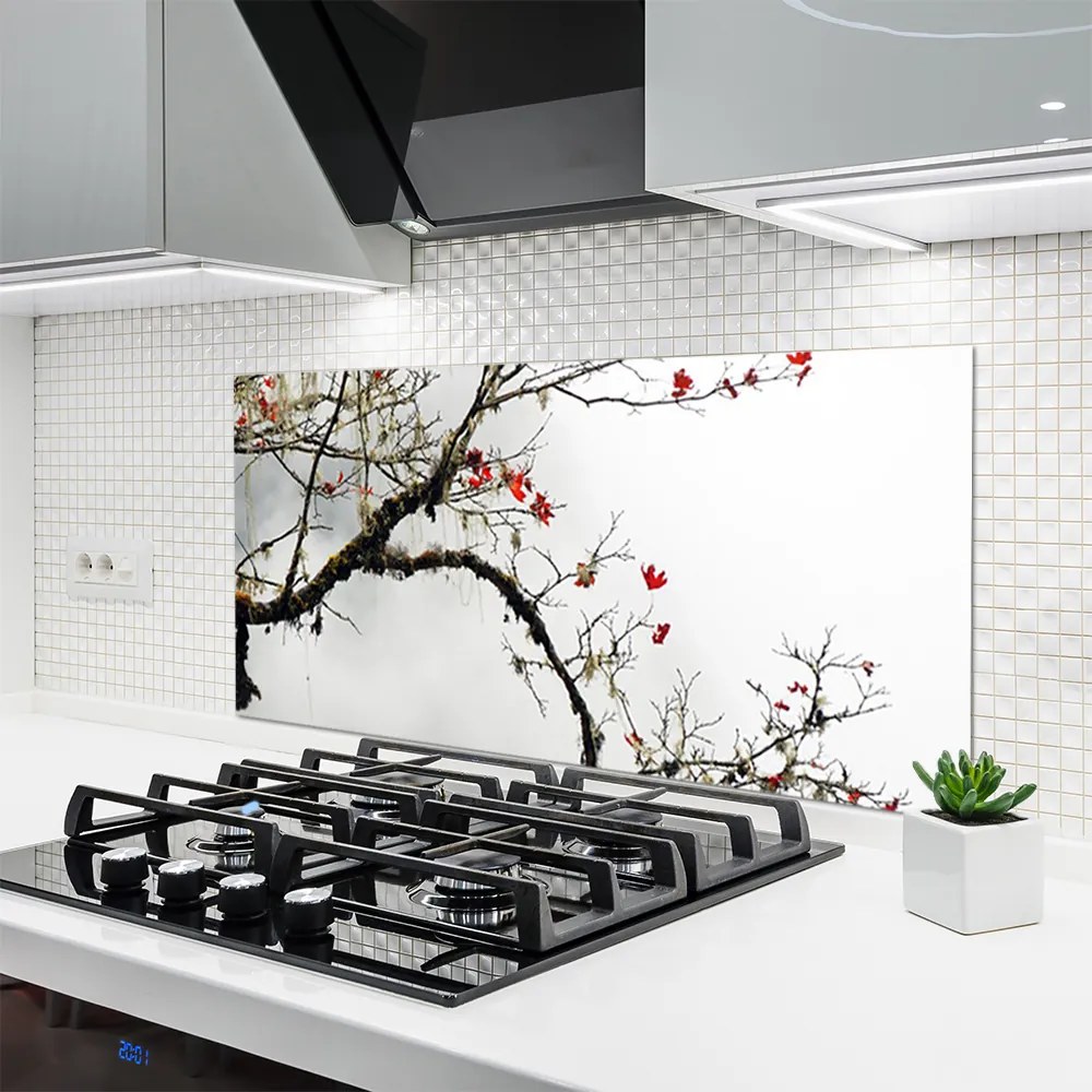 Panel Szklany do Kuchni Kwitnąca Gałązka Jabłoni