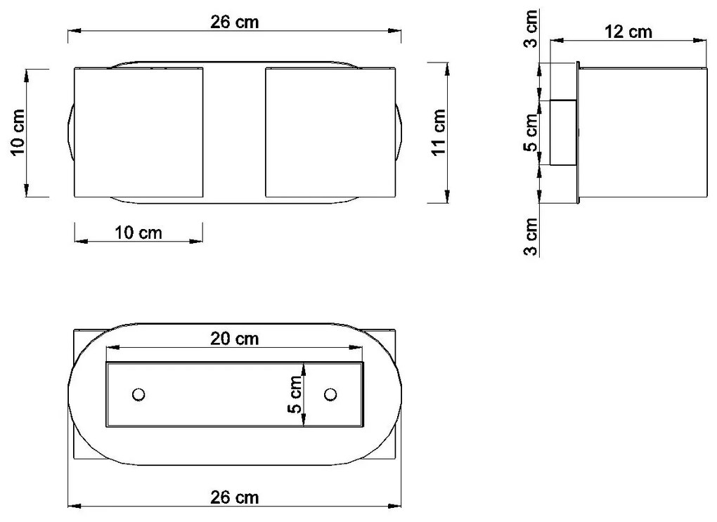 Szary minimalistyczny kinkiet podwójny - 3Q EX581 L5-T44