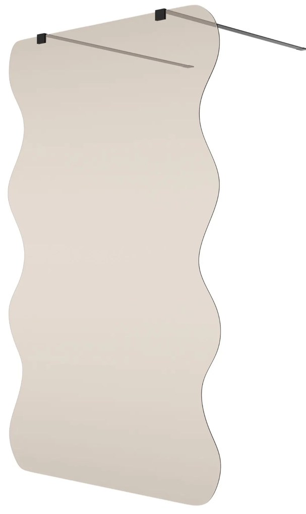 Ścianka prysznicowa Walk in szkło brązowe falowane 8mm MOLIS Wave Duo Brown MASSI | Różne rozmiary : Kolor profili kabiny - złoty, Szerokość ścianki - 120 cm, Typ montażu - WALK IN