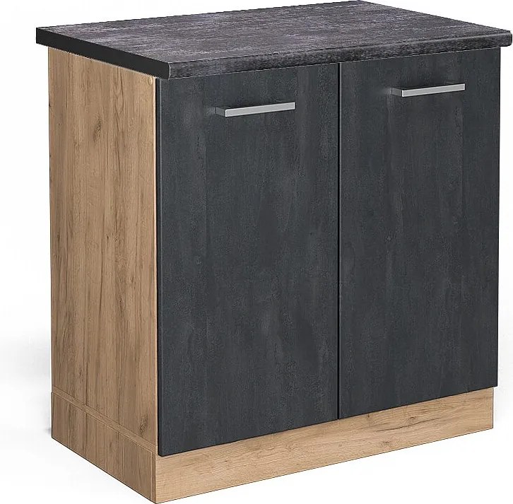 Szafka pod zlew czarny beton 80x60x81.6 r-line