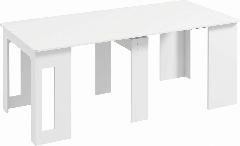 HOMCOM Stół jadalniany, składany stół, rozkładany stół kuchenny, stół jadalniany, płyta wiórowa, 60-180 x 85 x 75 cm, Biały