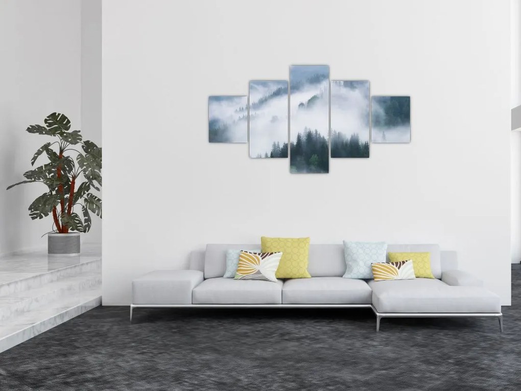 Obraz - Drzewa we mgle (125x70 cm)