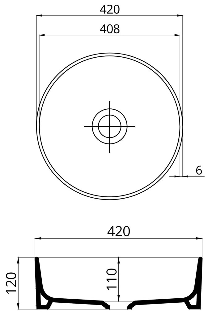 Umywalka ceramiczna nablatowa okrągła brązowa bez otworu na baterię 42 cm LERA Cappuccino