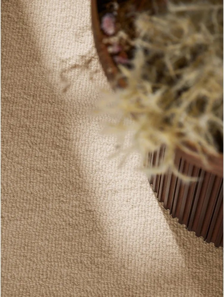 Wełniany okrągły dywan tkany ręcznie w naturalnym kolorze ø 200 cm Puristic Knots – Elle Decoration