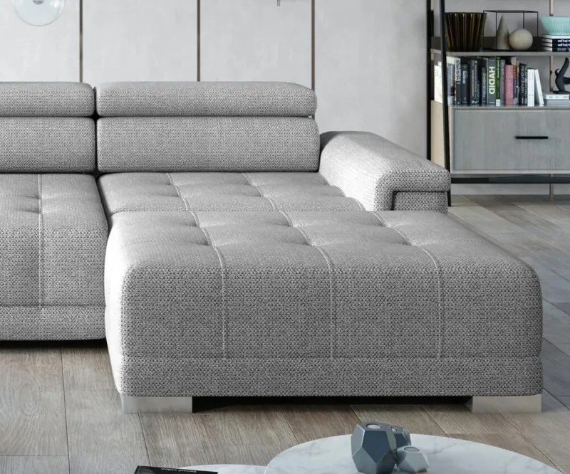 Narożnik CAMPO S z elektryczną regulacją siedziska Prawostronny w tkaninie MEMPHIS 16 WERSAL