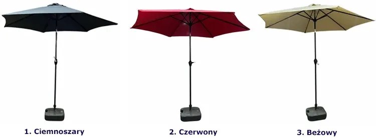 Beżowy parasol ogrodowy z regulacją kąta nachylenia - Ancor