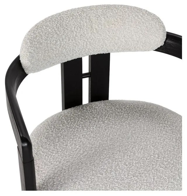 Białe/czarne tapicerowane fotele jadalniane zestaw z podłokietnikami 2 szt. Eiden – MOME