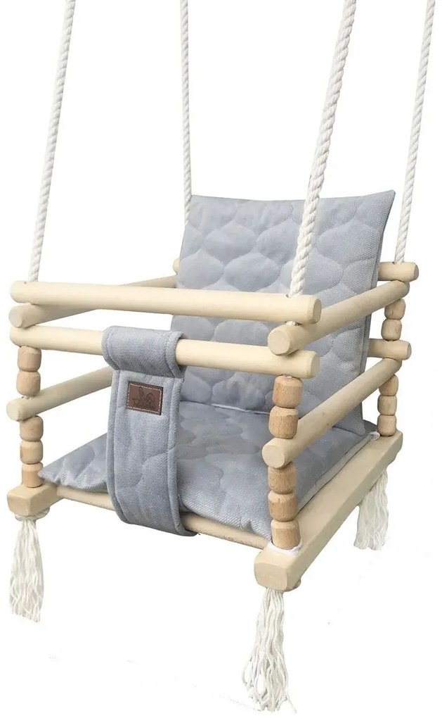 Szara huśtawka domowa do pokoju dziecka 3w1 Z1-P06