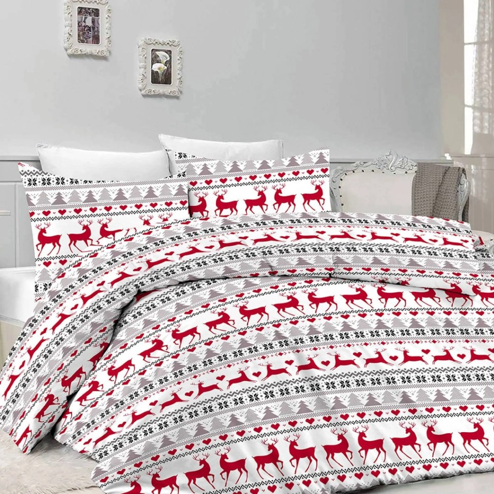 PrzytulneMieszkanie.pl PrzytulneMieszkanie.pl Pościel flanelowa DEER DREAMS białe Rozmiar pościeli: 70 x 90 cm | 140 x 200 cm